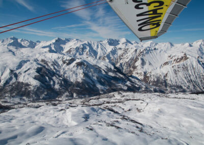 flying over the 3 Vallées